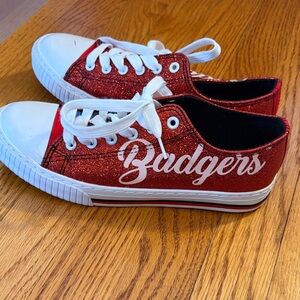 Women’s Red Wisconsin Badgers Glitter Sneakers